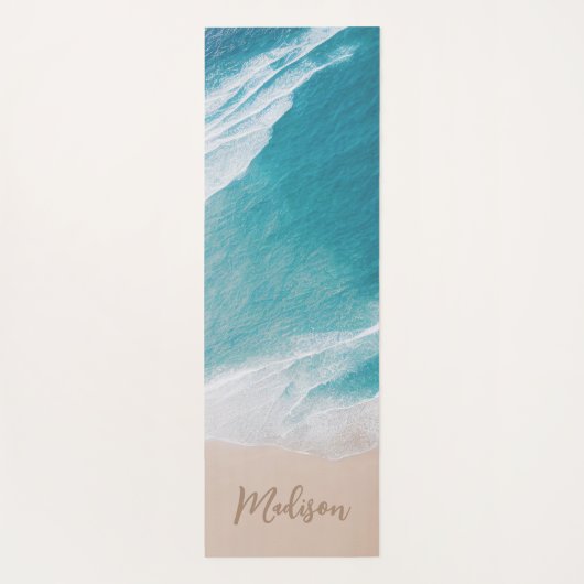 Tapis De Yoga Plage tropicale Vagues océaniques Yoga personnalis (Dos)