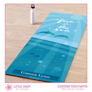 Tapis De Yoga Plage Tropicale Vie Marine Personnalisée