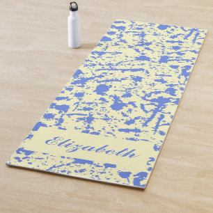 Tapis De Yoga plan de yoga bleu aquarelle