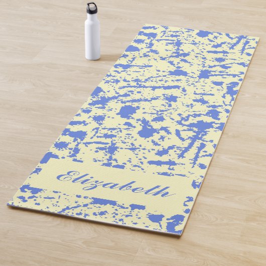 Tapis De Yoga plan de yoga bleu aquarelle (En situation)