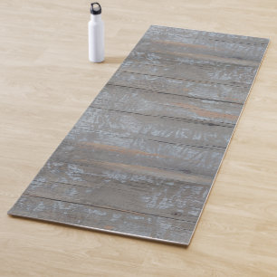 Tapis De Yoga planches patinées en bois