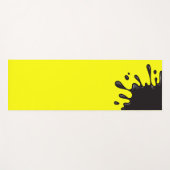 Tapis De Yoga Plat noir sur Jaune (Devant (Horizontal))
