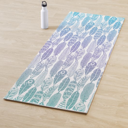 Tapis De Yoga Plumes de Boho (En situation)