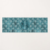 Tapis De Yoga Plumes de paon glam turquoise (Devant (Horizontal))