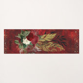 Tapis De Yoga Plumes d'or et goth Rose inspirés (Dos (Horizontal))