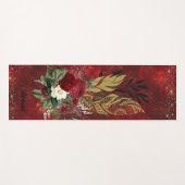 Tapis De Yoga Plumes d'or et goth Rose inspirés (Devant (Horizontal))