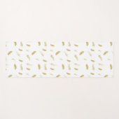 Tapis De Yoga Plumes Dorées (Devant (Horizontal))