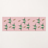 Tapis De Yoga Plumes dorées de colibri vert (Devant (Horizontal))