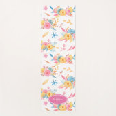 Tapis De Yoga Plutôt rose Motif Floral Monogramme (Devant)