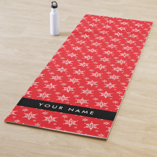 Tapis De Yoga Pneus blancs, Rouge, Votre nom, Personnaliser