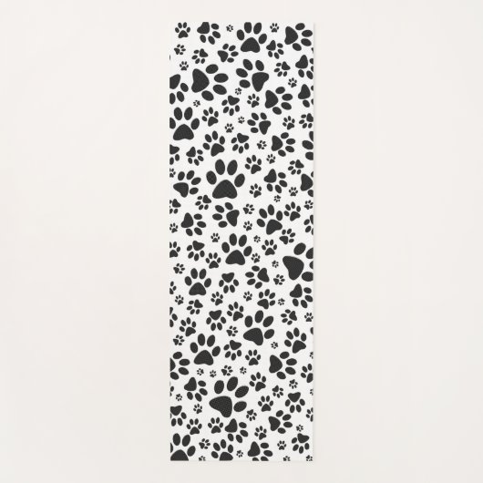 Tapis De Yoga Poches de chien noir et blanc Poka Dot (Devant)