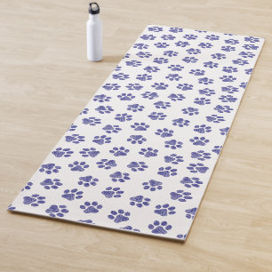 Tapis De Yoga Poches de Doodle, Paws de Chien, Paws Bleus de Mar