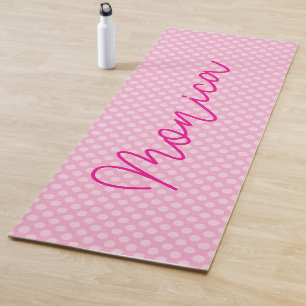 Tapis De Yoga Point Polka rose clair personnalisé