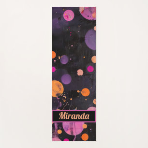 Tapis De Yoga points colorés Style de peinture Acryl avec nom