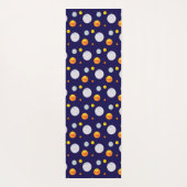 Tapis De Yoga Points dorés et bleu clair sur fond bleu marine (Dos)