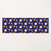 Tapis De Yoga Points dorés et bleu clair sur fond bleu marine (Devant (Horizontal))
