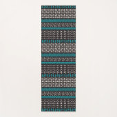 Tapis De Yoga Points Turquoises noirs Zigzags Motif (Devant)