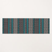 Tapis De Yoga Points Turquoises noirs Zigzags Motif (Devant (Horizontal))