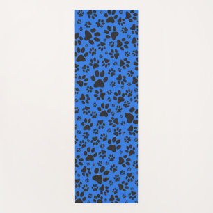 Tapis De Yoga Pois de chien noir et blanc Pointe Polka sur le bl
