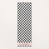 Tapis De Yoga Pois noirs et blancs, pointillés, Votre nom (Devant)