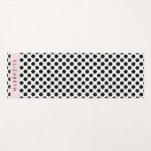 Tapis De Yoga Pois noirs et blancs, pointillés, Votre nom (Devant (Horizontal))
