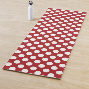 Tapis De Yoga Pois rouges, Motif à points polka, points, pointil