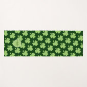 Tapis De Yoga Pois shamrocks Ladybug motif vert Monogramme (Devant (Horizontal))