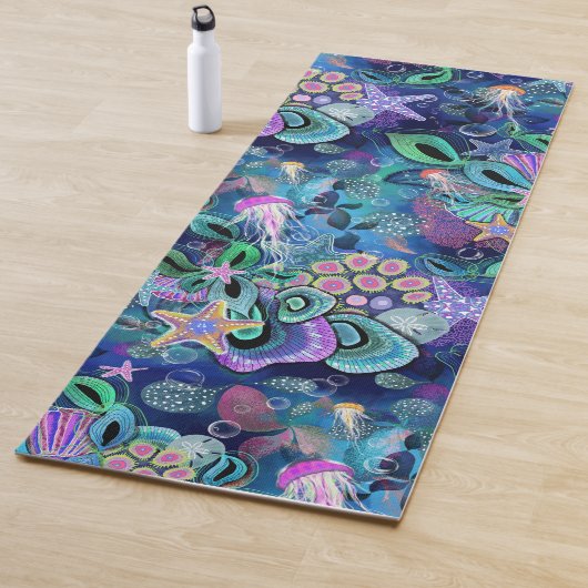 Tapis De Yoga Poisson à la gelée d'Ocean Life (En situation)