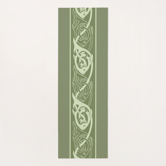 Tapis De Yoga Poisson à nouer celtique en vert (Dos)