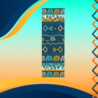 Tapis De Yoga Poisson graphique avec géométrie sur bleu foncé