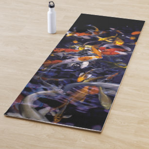 TAPIS DE YOGA POISSON KOI EN FLEURS