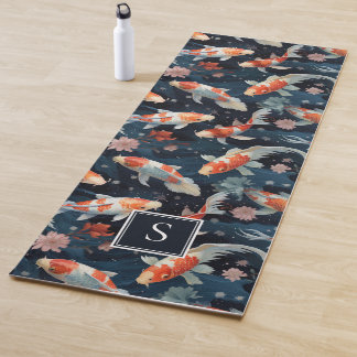 Tapis De Yoga Poisson Koi japonais d'inspiration monogramme