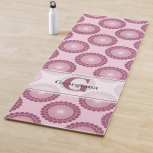 Tapis De Yoga Polka Dot Mandala, Rose Dusky Radiant Personnalisé