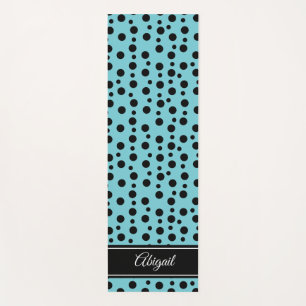 Tapis De Yoga Polka Noir Personnalisé Point Bleu Zen Yoga Mat