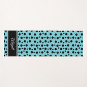 Tapis De Yoga Polka Noir Personnalisé Point Bleu Zen Yoga Mat (Devant (Horizontal))
