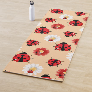 Tapis De Yoga Polka rouge mignon point Ladybug Fleur de margueri