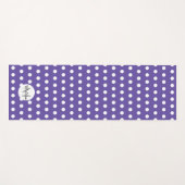 Tapis De Yoga Polka violet blanc point motif Monogramme (Devant (Horizontal))
