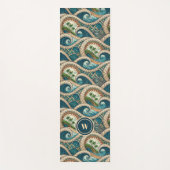 Tapis De Yoga Polynesian Tropical Wave Palm Trees Pattern Name (Devant)