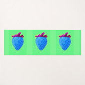 Tapis De Yoga Pop Art Strawberry Blue (Devant (Horizontal))