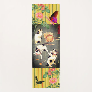 TAPIS DE YOGA POPIES DE MAT YOGA PERSONNALISÉES ET CHATS JAPONAI