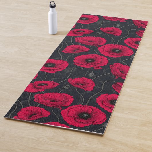 Tapis De Yoga Poppies rouges (En situation)