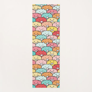 Tapis De Yoga Porcs Colorés Drôle Et Mignons Motif