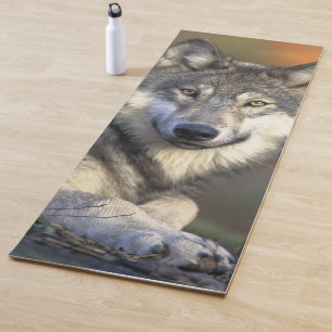 Tapis De Yoga Portrait de loup étonnant