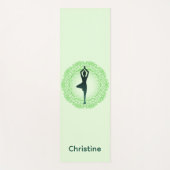 Tapis De Yoga Pose de Yoga vert doux avec nom personnalisé (Devant)