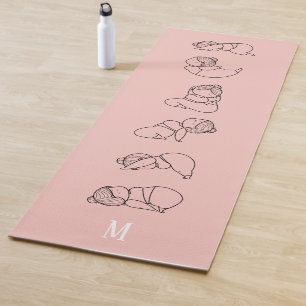 Tapis De Yoga Poses de yoga mignons couleur rose Amoureux de Yog