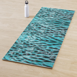 Tapis De Yoga Poster de animal chic en bleu - conception en plum