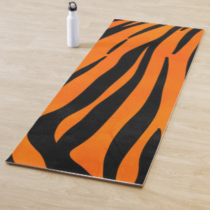 Tapis De Yoga Poster de animal de bandes de tigres noirs orange 