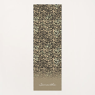 Tapis De Yoga Poster de animal Leopard Spots Personnalisé Rose G