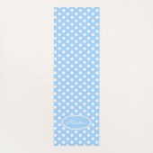 Tapis De Yoga Pot de yoga bleu clair polka blanc (Dos)