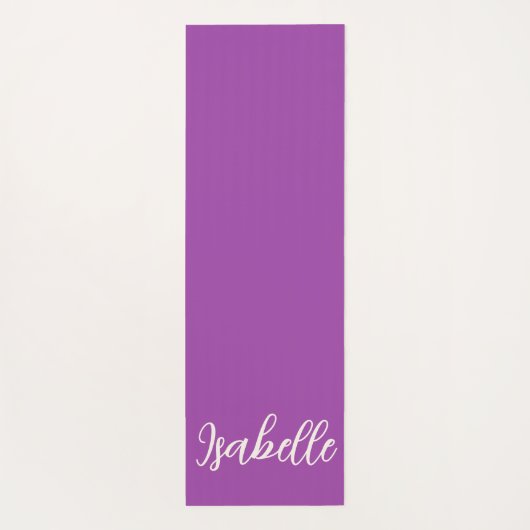 Tapis De Yoga Pourpre piqué / Coeurs d'ivoire "Juste respirer" (Dos)